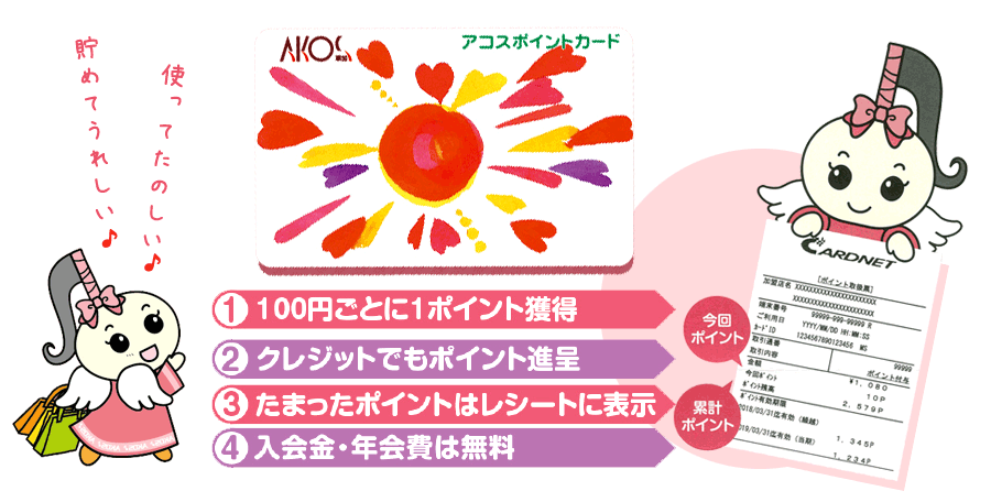 貯めて嬉しい♪使って楽しい♪アコスポイントカード